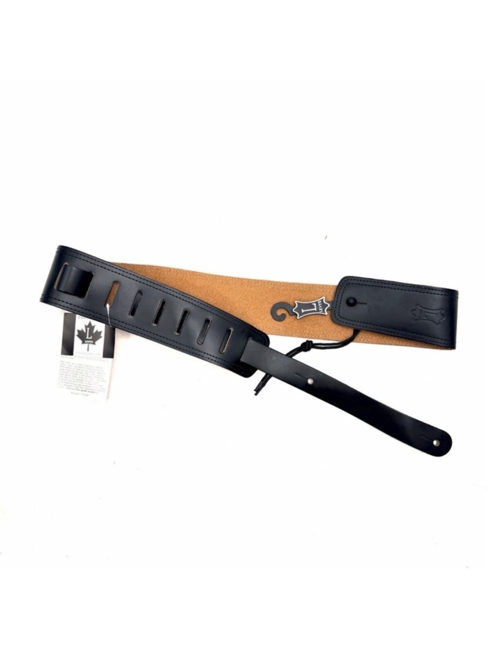 Levy's Leathers 2.5" Wide DM1 Black Leather Guitar Strap 45" End to End